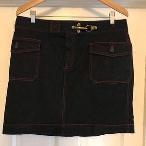 Lauren Jeans Co. denim mini skirt brass buckle, 12